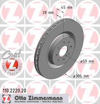 ZIMMERMANN 110222020 гальмівний диск