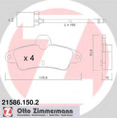 ZIMMERMANN 21587 Комплект гальмівних колодок, дискове гальмо