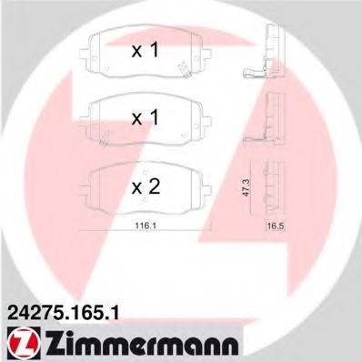 ZIMMERMANN 24275 Комплект гальмівних колодок, дискове гальмо
