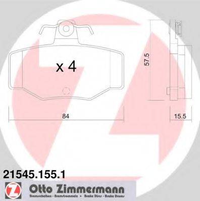 ZIMMERMANN 21545 Комплект гальмівних колодок, дискове гальмо