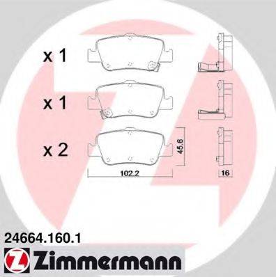 ZIMMERMANN 24665 Комплект гальмівних колодок, дискове гальмо