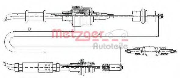 METZGER 103750 Трос, управління зчепленням