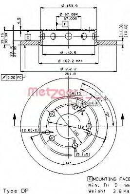 METZGER 10196E гальмівний диск