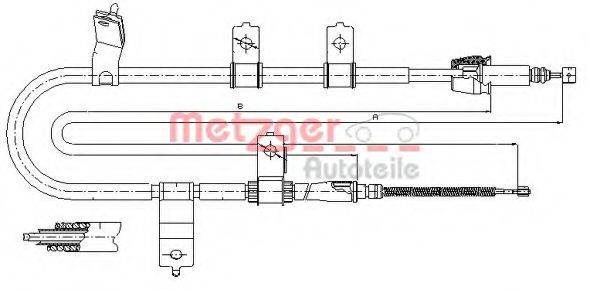 METZGER 172566 Трос, стоянкова гальмівна система