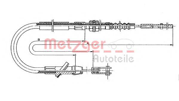 METZGER 18601 Трос, управління зчепленням