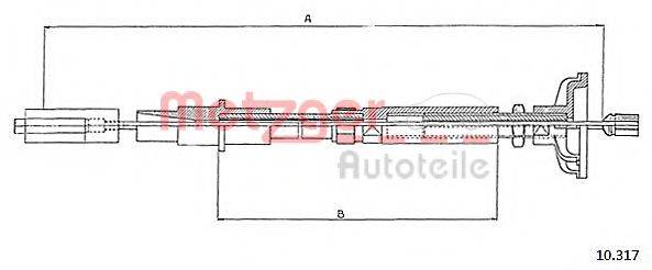 METZGER 10317 Трос, управління зчепленням