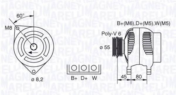 MAGNETI MARELLI 063341343010 Генератор