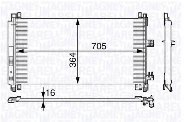 MAGNETI MARELLI 350203724000 Конденсатор, кондиціонер